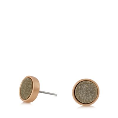 Rose gold and grey stud earrings